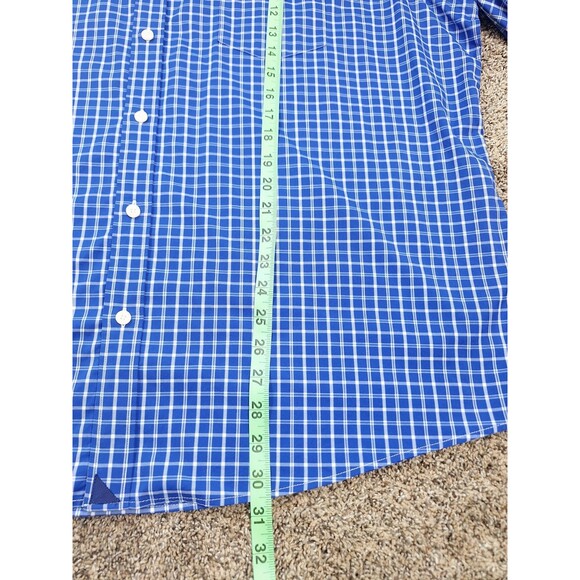 UNTUCKit Mens Blue Check Nylon Blend Kiepersol Longsleeve Sz XXL - Picture 6 of 7